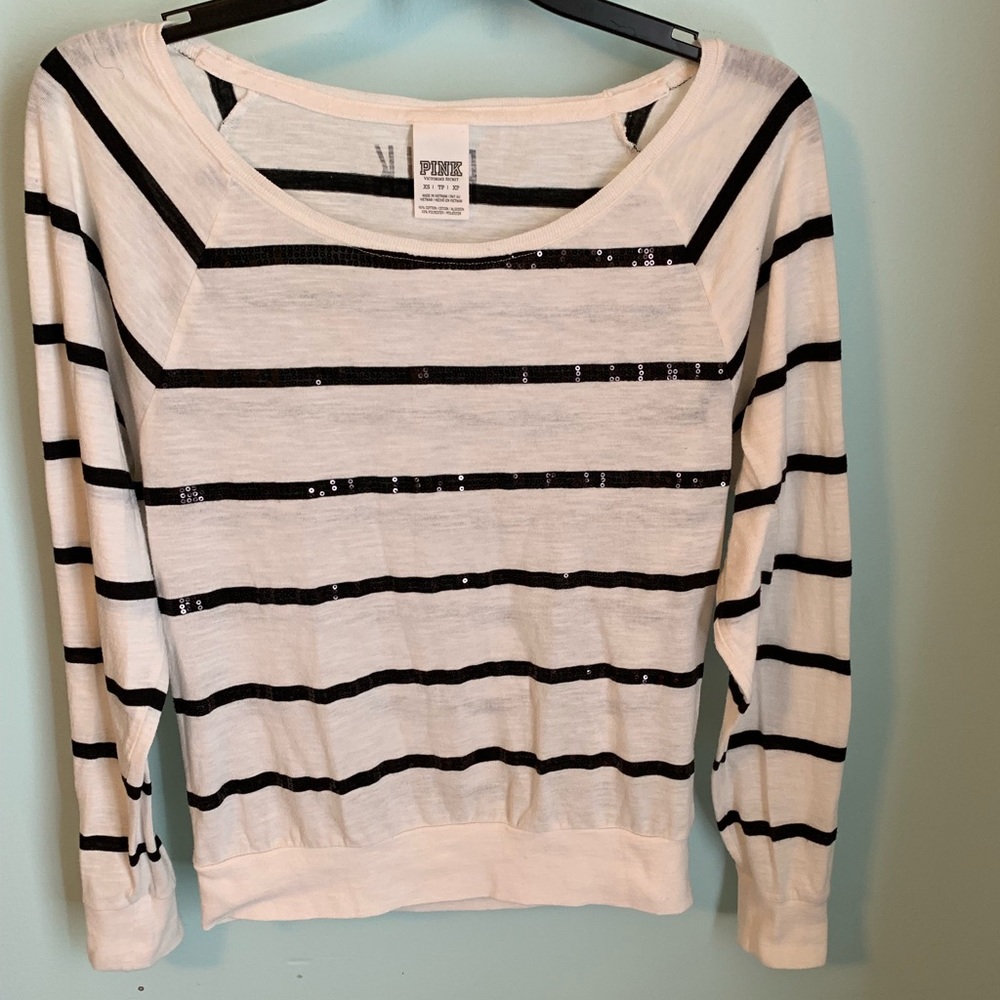 Victoria’s Secret PINK Long-Sleeved Striped Shirt